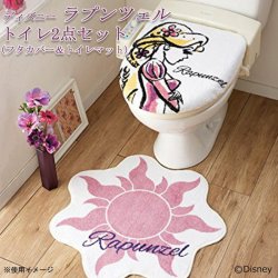 トイレ2点セット(フタカバー＆トイレマット)　ディズニー　ラプンツェル　NDY-34