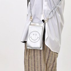 【COOCO クーコ】SMILEY／スタッズ フェイクレザー スマホショルダー バッグ　5カラー