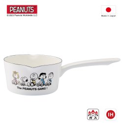 「PEANUTS・スヌーピー」ホーローミルクパン15cm／SNJ-2302　Enamel Kitchen wear