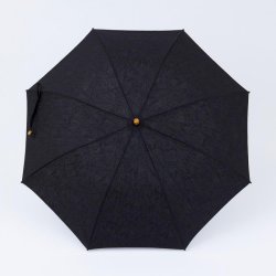 志成販売 葉模様のジャカード生地で作った折り畳み日傘 ブラック F161320BK