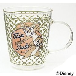 三郷陶器 ディズニー チップ＆デール 耐熱ガラスマグカップ 3330-03
