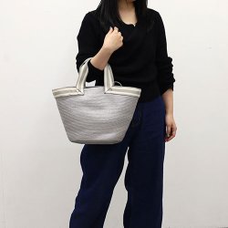 ライン テープハンドル ブレード トートバッグ かごバッグ 