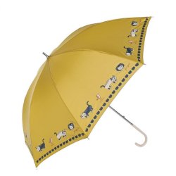 クスグルジャパン クスグルアンブレラ 長傘 晴雨兼用 マチルダさん柄 カラシ 22-4042