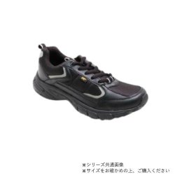 ニチマン ゴールデンベア　レディス軽量幅広3EレースアップスニーカーGB327 ブラック　24.0cm