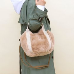 クーコ COOCO　ラメテープ2WAYエコファー トートバッグ