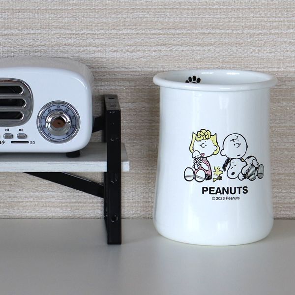 「PEANUTS・スヌーピー」BT・　ホーローカトラリースタンド／SNJ-2309　Enamel Tabel wear「通販百貨 Happy Puppy」