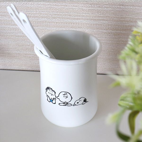 「PEANUTS・スヌーピー」BT・　ホーローカトラリースタンド／SNJ-2309　Enamel Tabel wear「通販百貨 Happy Puppy」