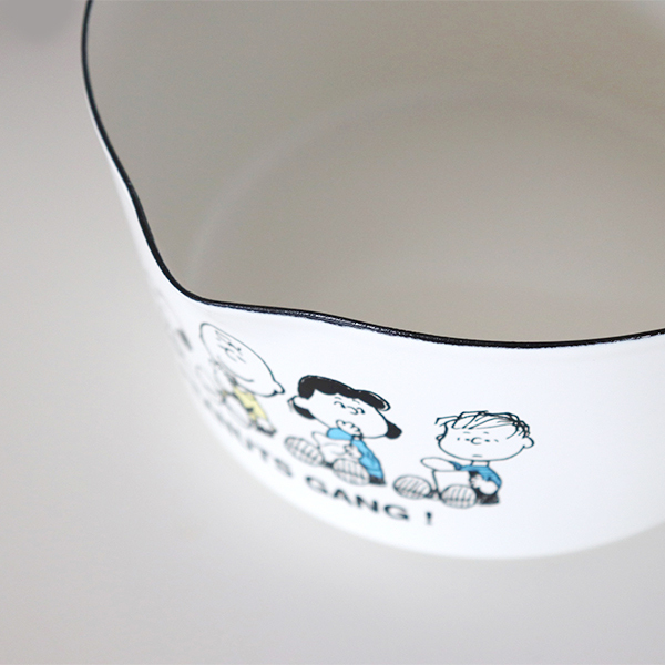 「PEANUTS・スヌーピー」ホーローミルクパン15cm／SNJ-2302　Enamel Kitchen wear「通販百貨 Happy Puppy」