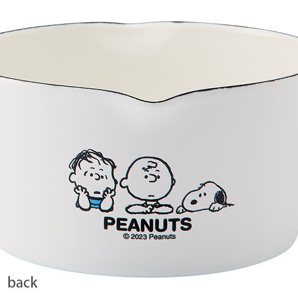 「PEANUTS・スヌーピー」ホーローミルクパン15cm／SNJ-2302　Enamel Kitchen wear「通販百貨 Happy Puppy」