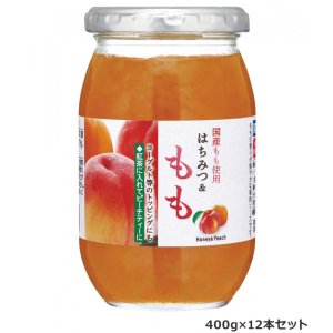 画像: 加藤美蜂園本舗 国産もも使用 はちみつ＆もも 400g 12本セット