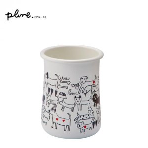 画像: 豊琺瑯 Plune プルーン　ホーローカトラリースタンド「モノトーンドッグ」 PKS-104