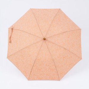 画像: 志成販売 葉模様のジャカード生地で作った折り畳み日傘 オレンジ F161320OR