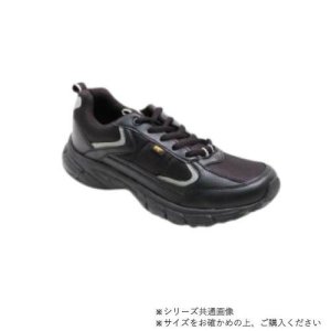 画像: ニチマン ゴールデンベア　レディス軽量幅広3EレースアップスニーカーGB327 ブラック　24.5cm