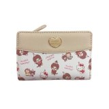 画像: モンチッチ×ハローキティ Lファスナー札入 ベージュ MC1-1