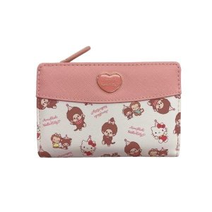 画像: モンチッチ×ハローキティ Lファスナー札入 ピンク MC1-1