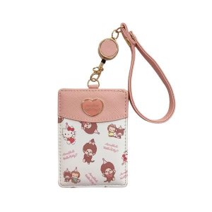 画像: モンチッチ×ハローキティ リール付きパスケース ピンク MC1-10