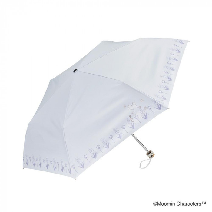 MOOMIN 晴雨兼用傘 折りたたみ傘 50cm ムーミンと花畑 ホワイト S350-0812WH1-BG