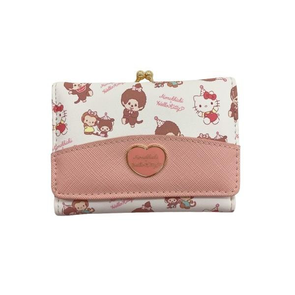 モンチッチ×ハローキティ 口金財布 ピンク MC1-2