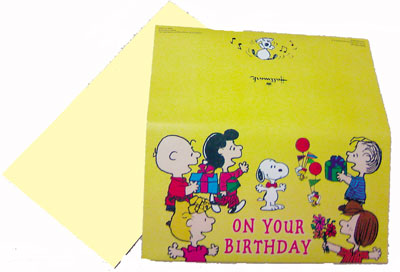 画像: 「スヌーピー」キャラクターの誕生お祝いカード